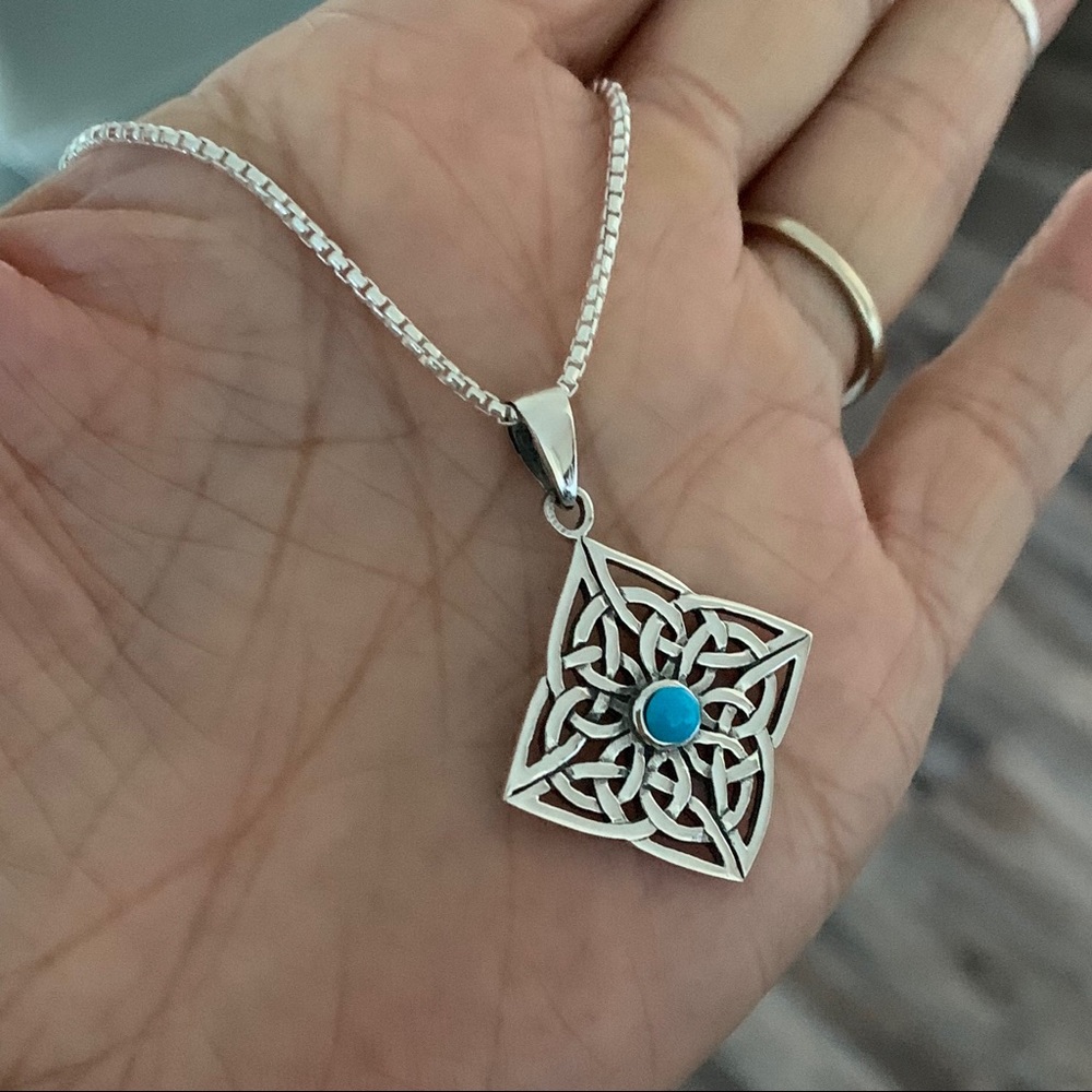 Sterling Silver Celtic Necklace, Silver Necklace View 5